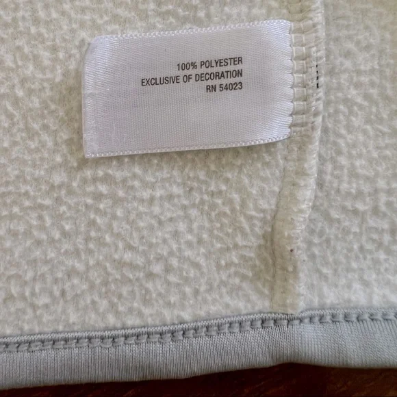 Old Navy White/Cream Fleece Jacket with Gray Trim - Picture 8 of 9